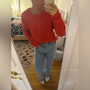 Red knit sweater